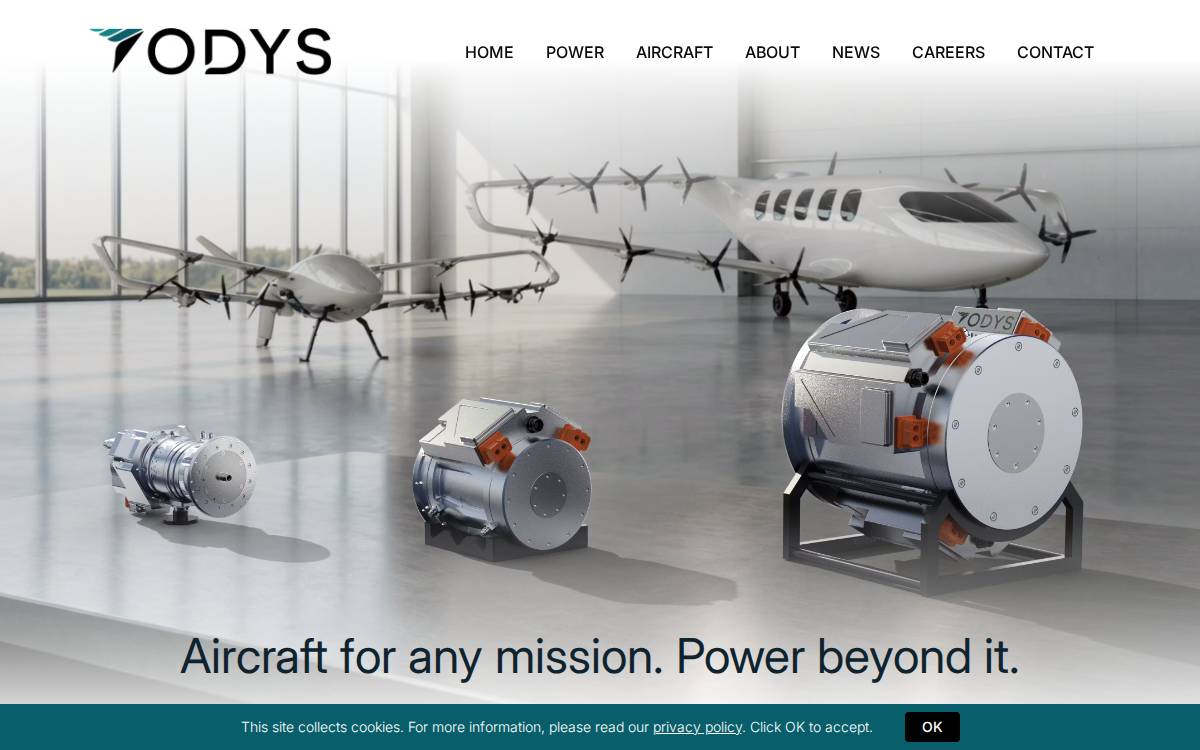Odys Aviation website preview