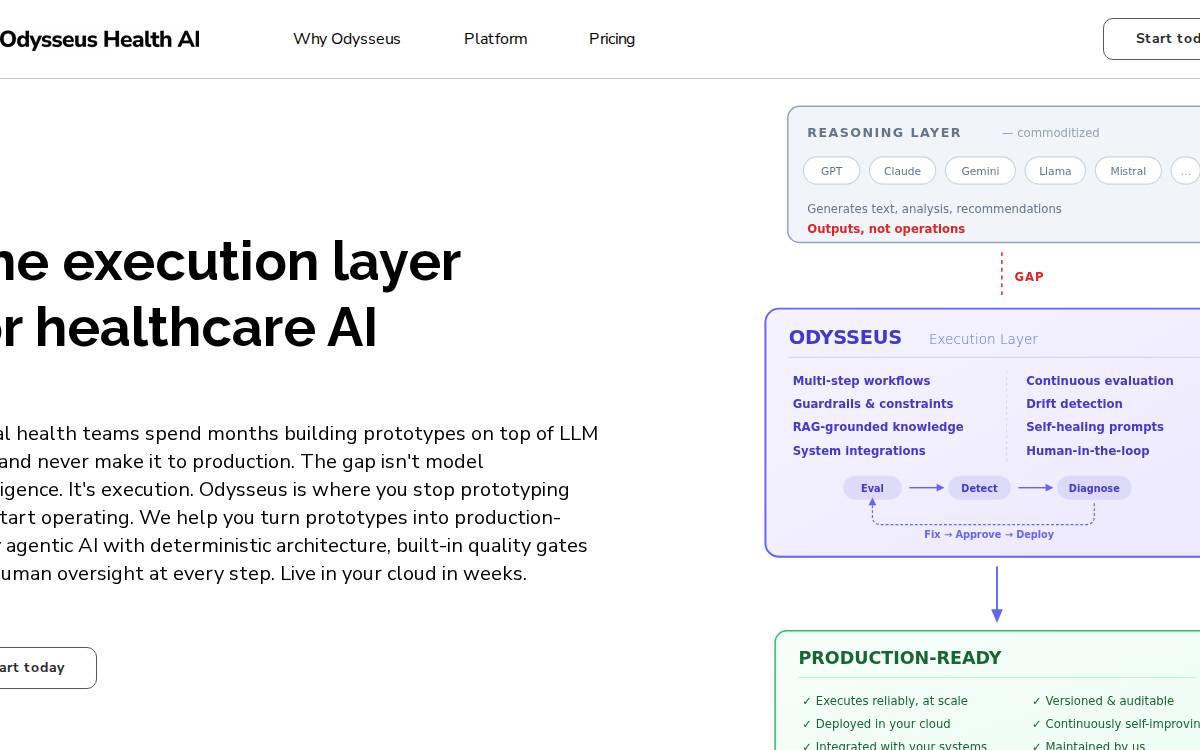 Odysseus Health AI website preview