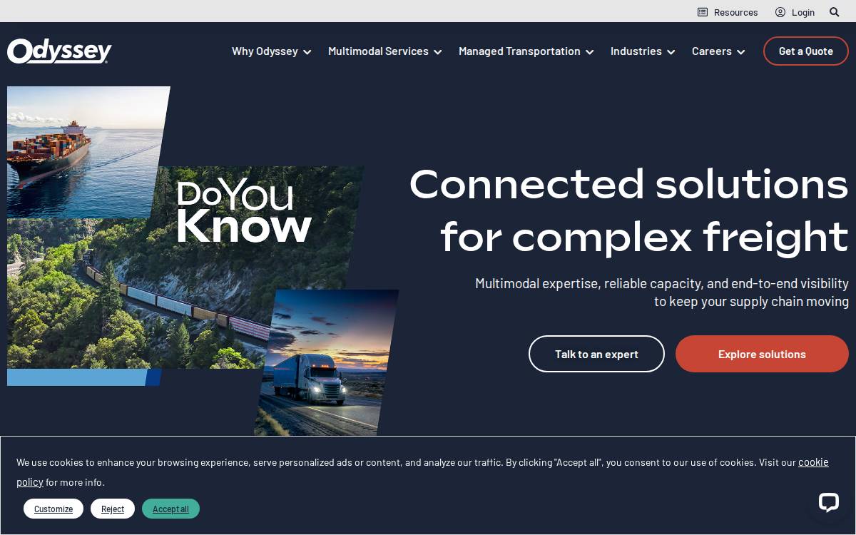 Odyssey Logistics & Technology website preview