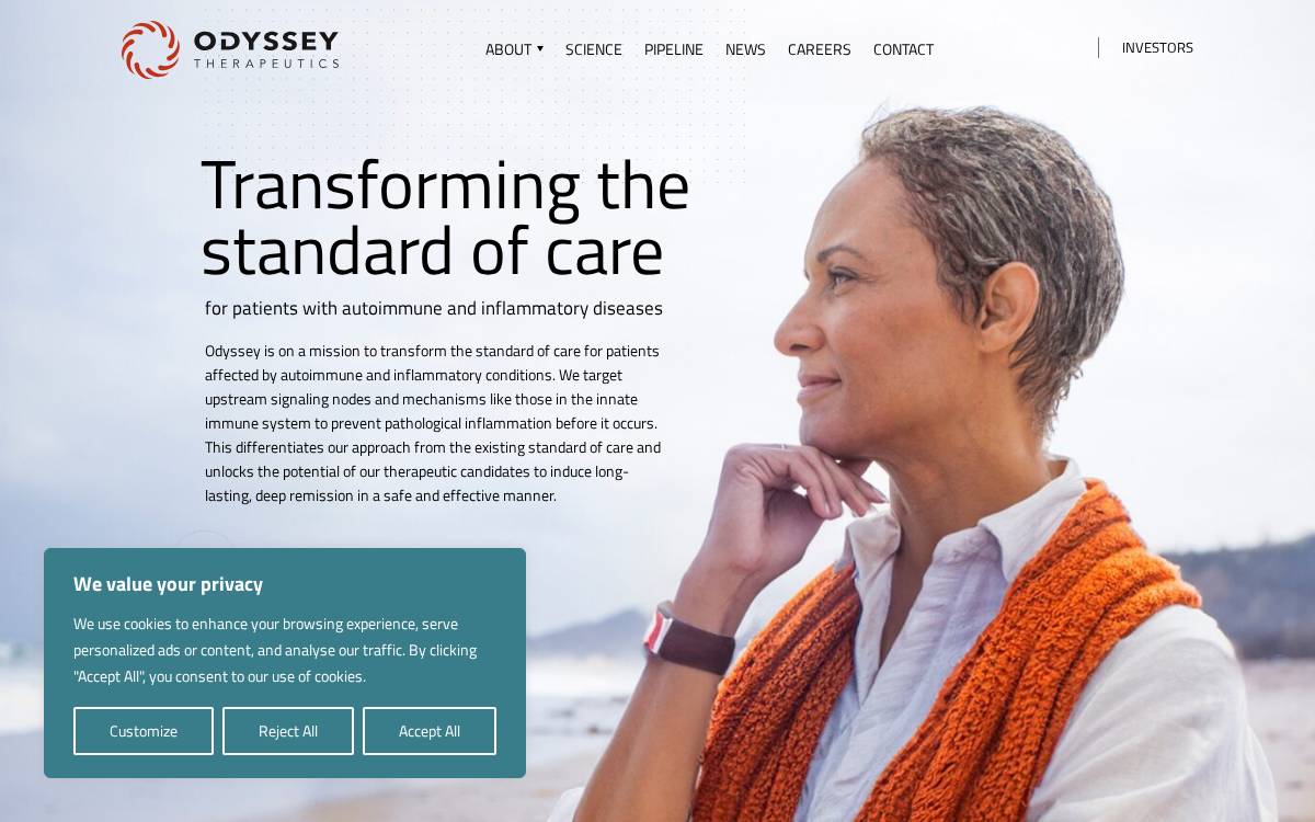 Odyssey Therapeutics website preview