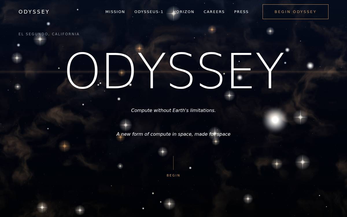 OdysseyAI website preview