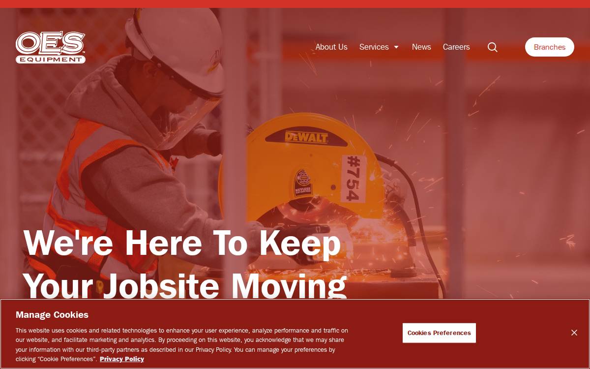 OES Equipment website preview