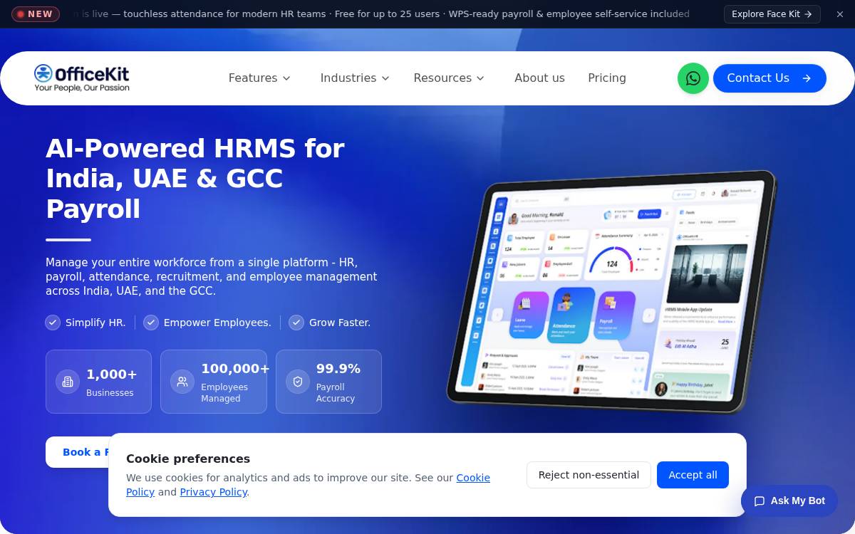 OfficeKit HR website preview