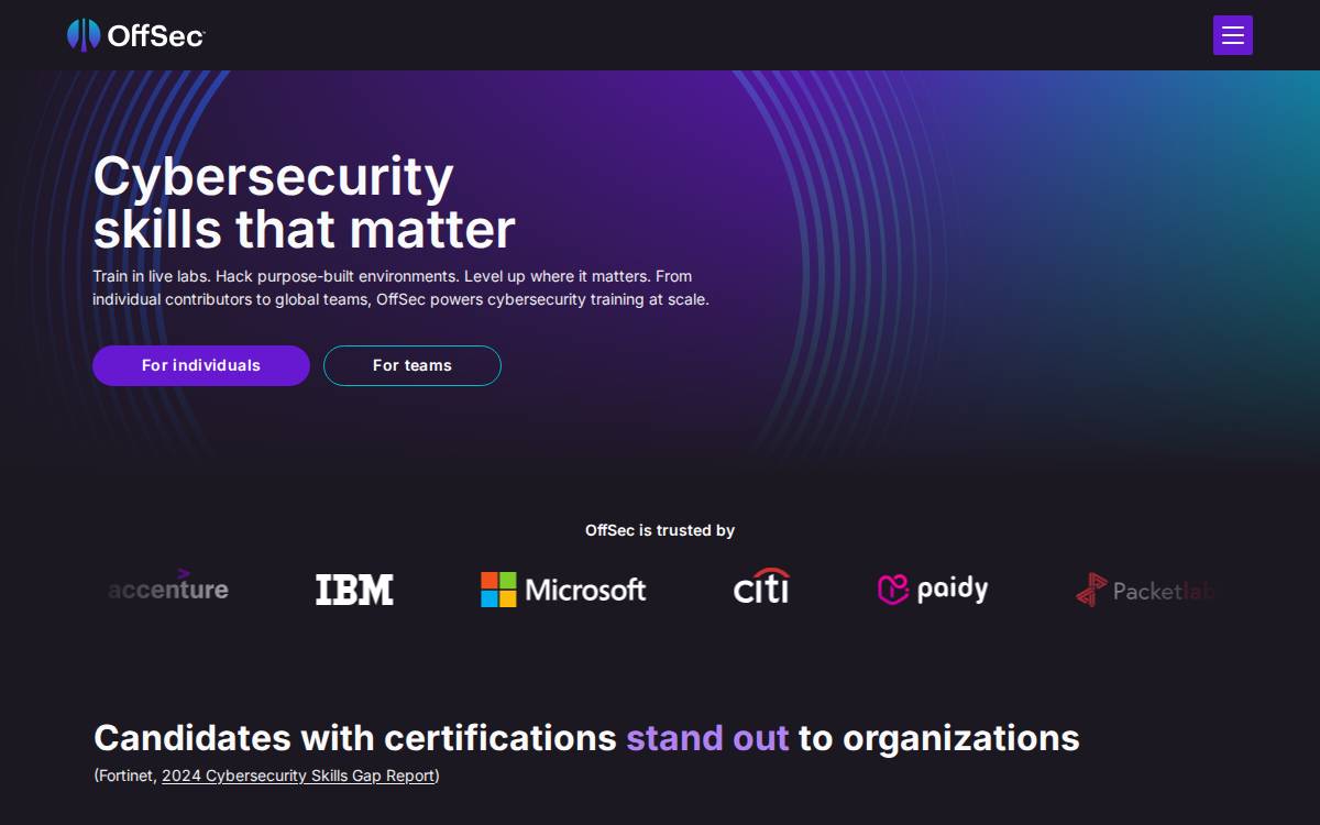 OffSec website preview