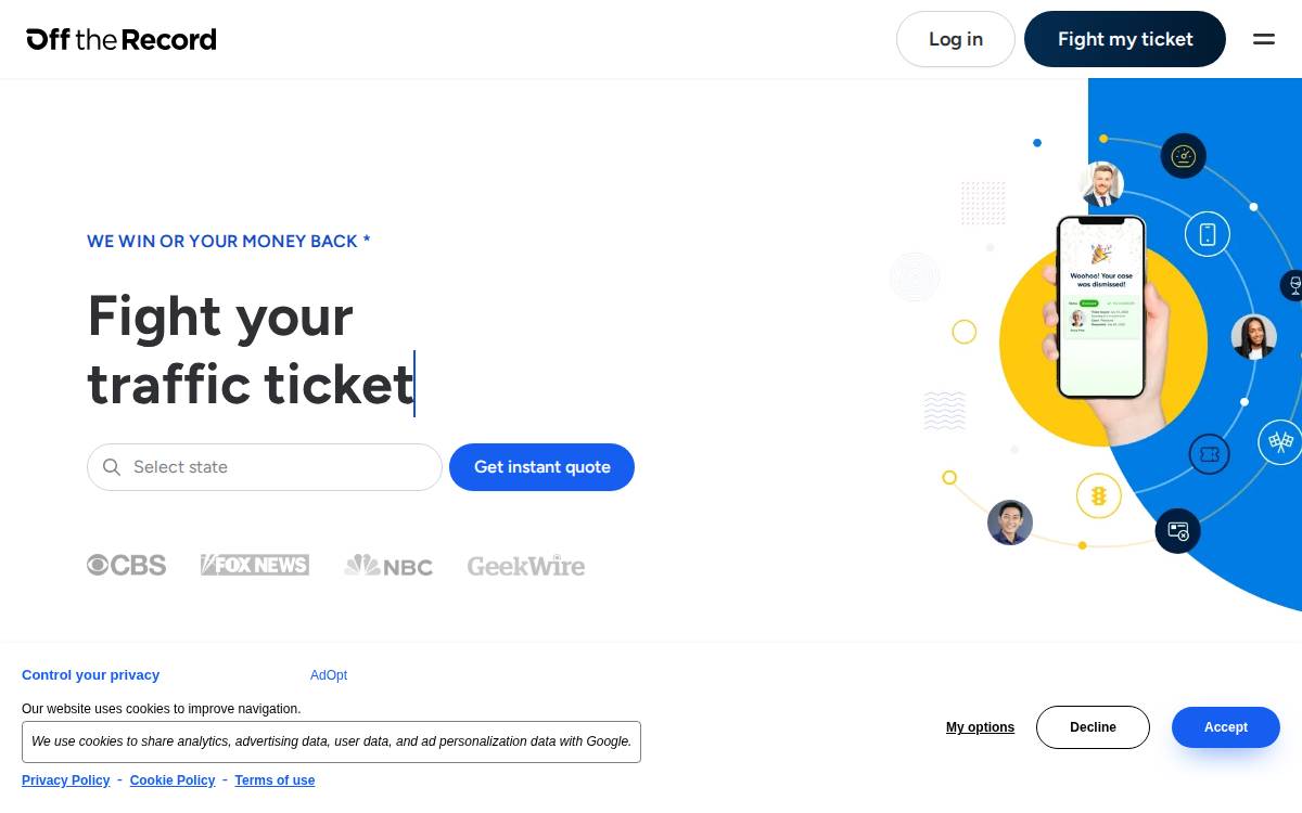 Offtherecord website preview