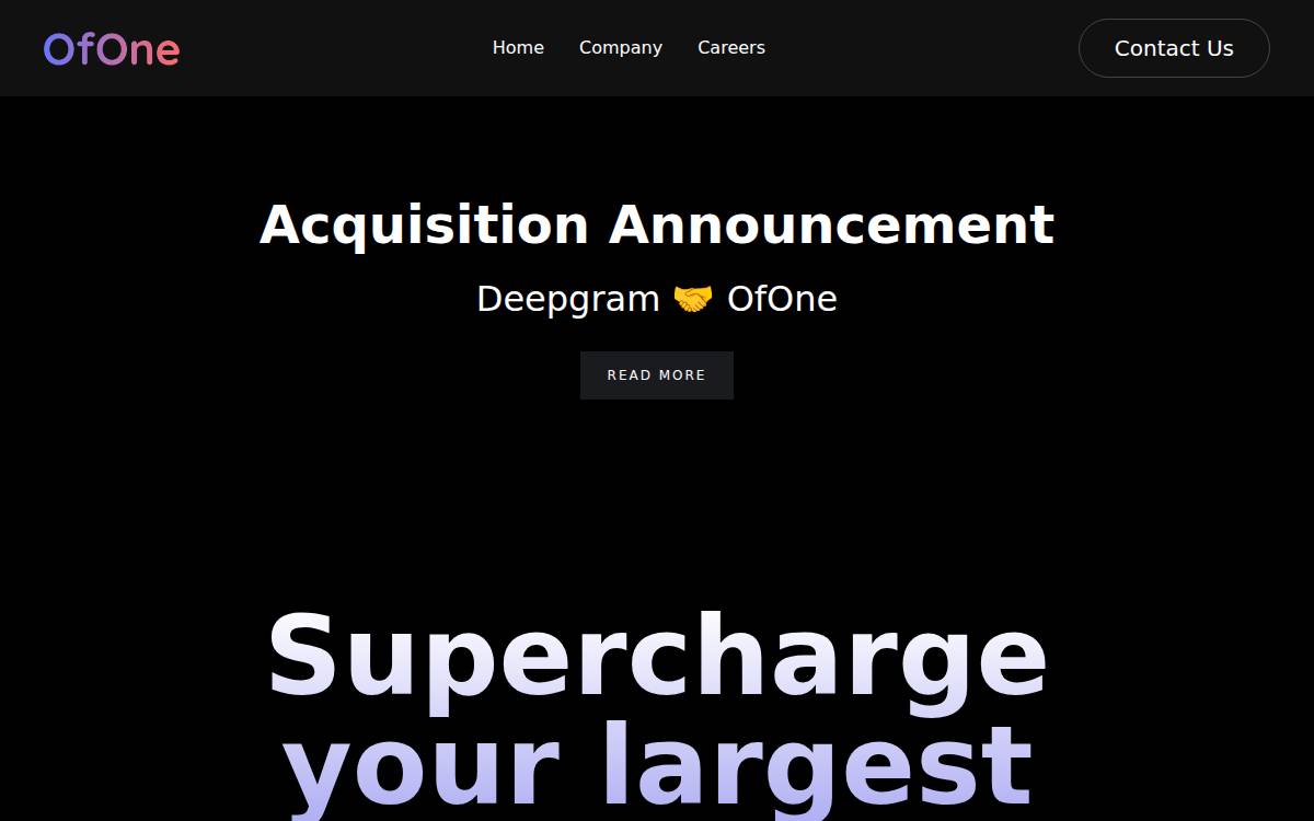OfOne website preview