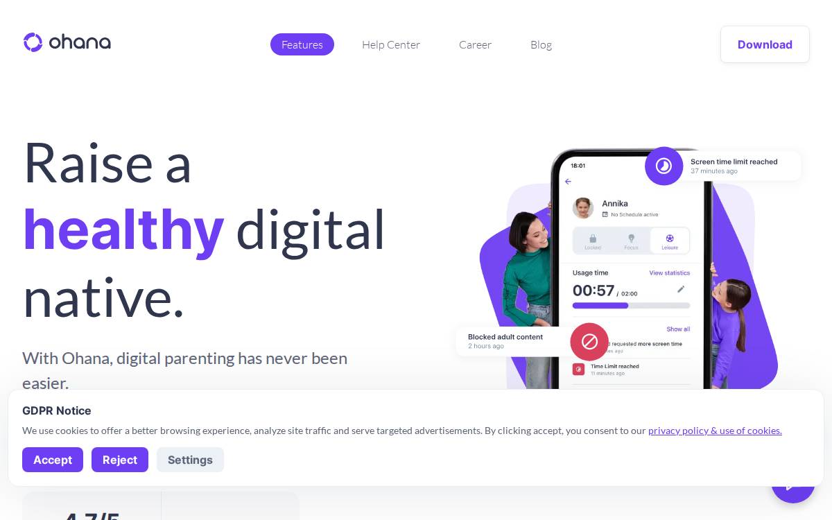 Ohana website preview
