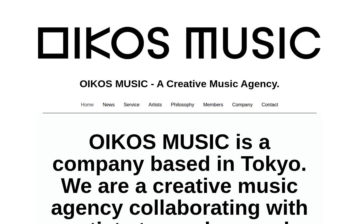 Oikosmusic website preview