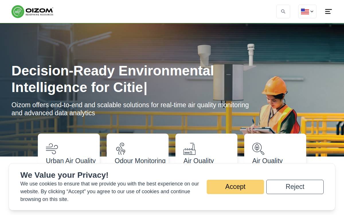 Oizom website preview