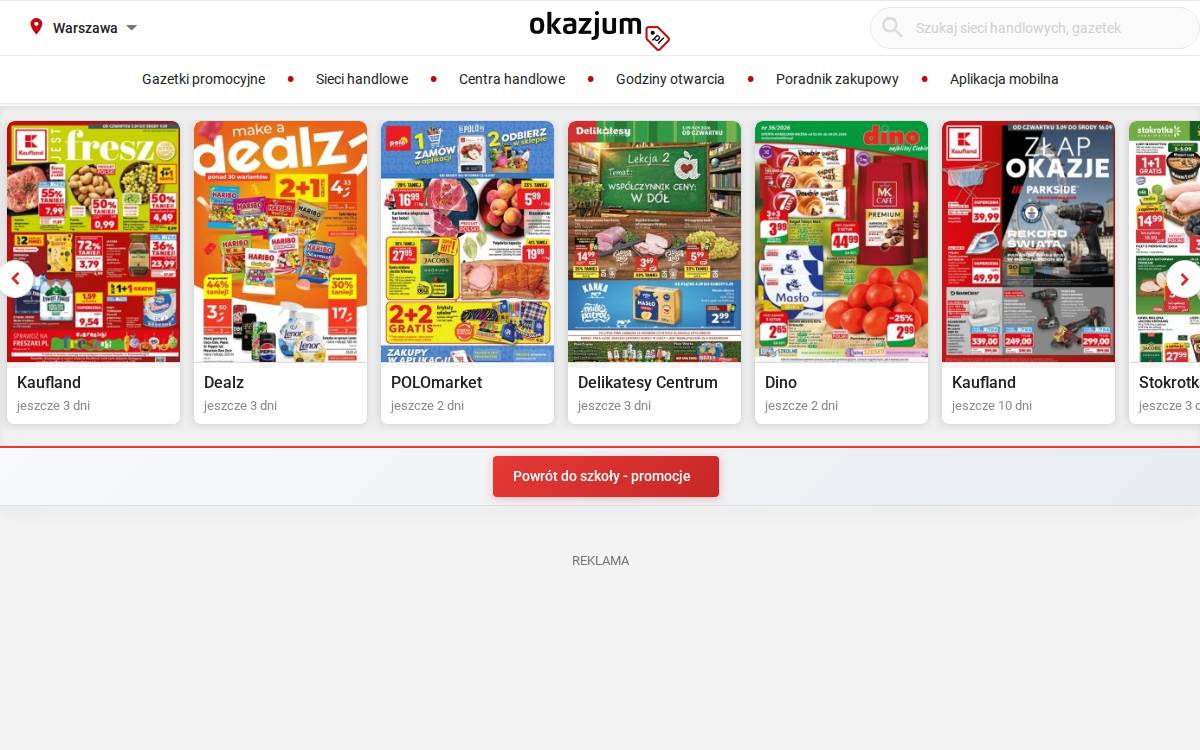 Okazjum website preview