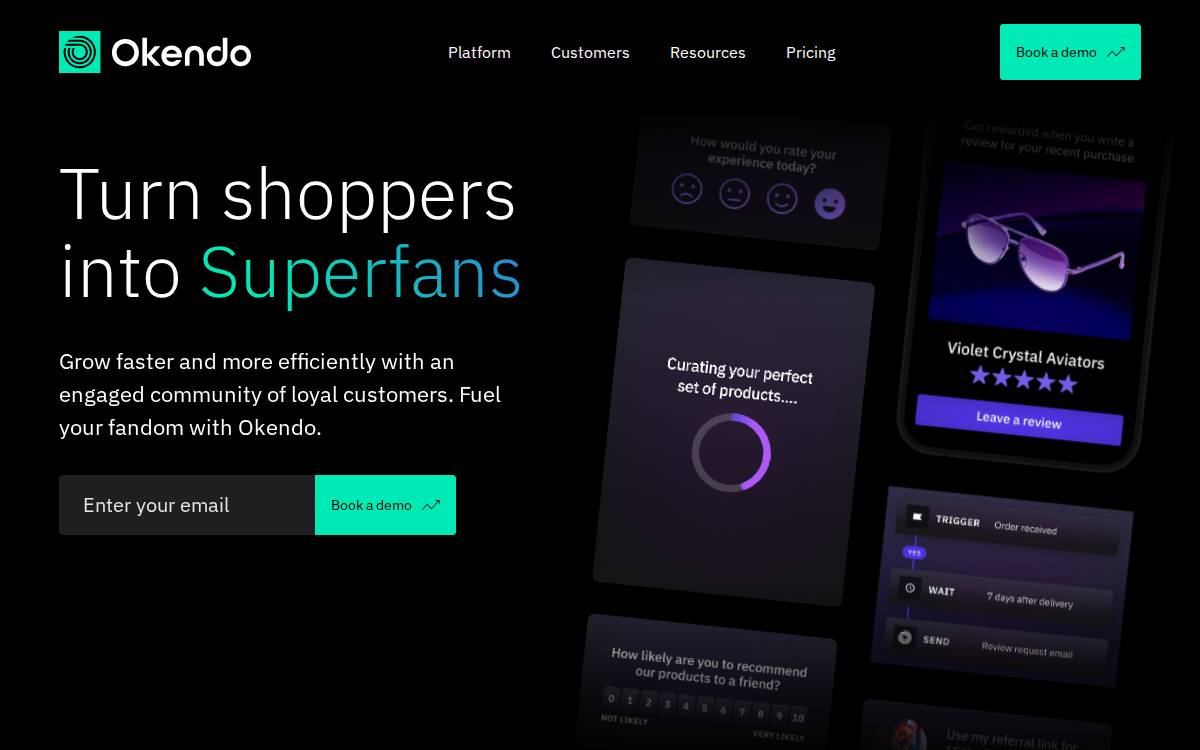 Okendo website preview