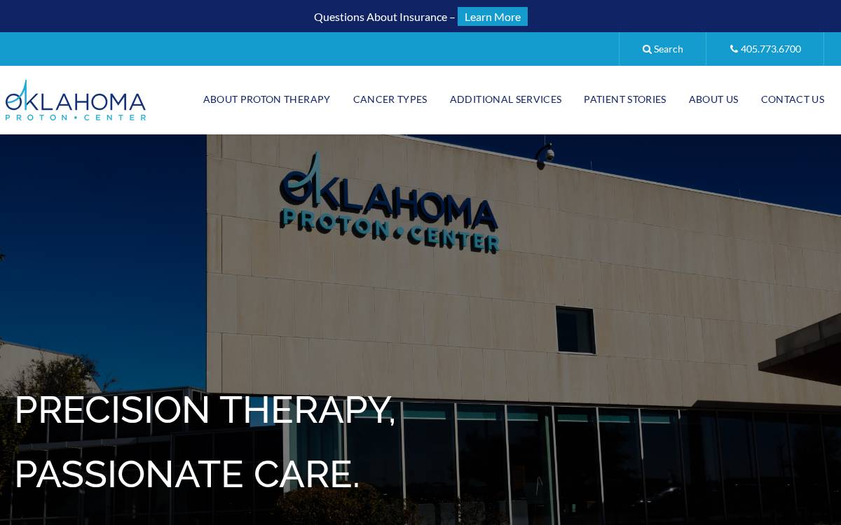 Oklahoma Proton Center website preview
