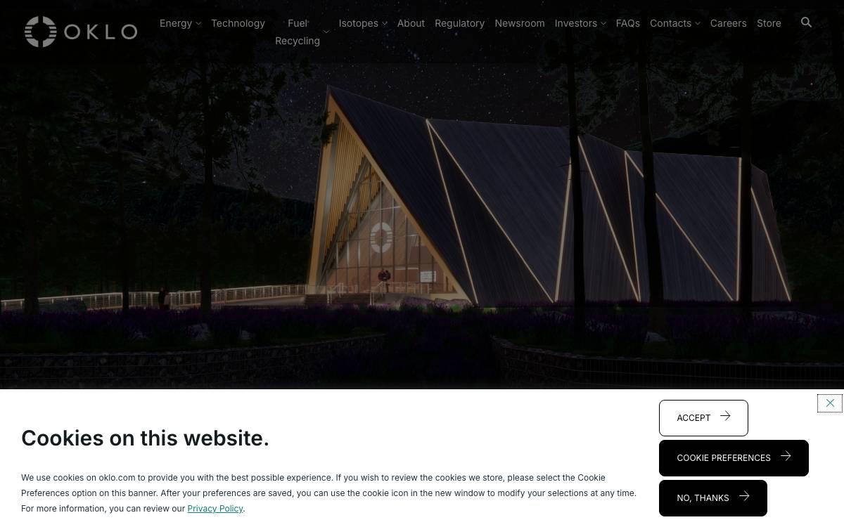 Oklo website preview