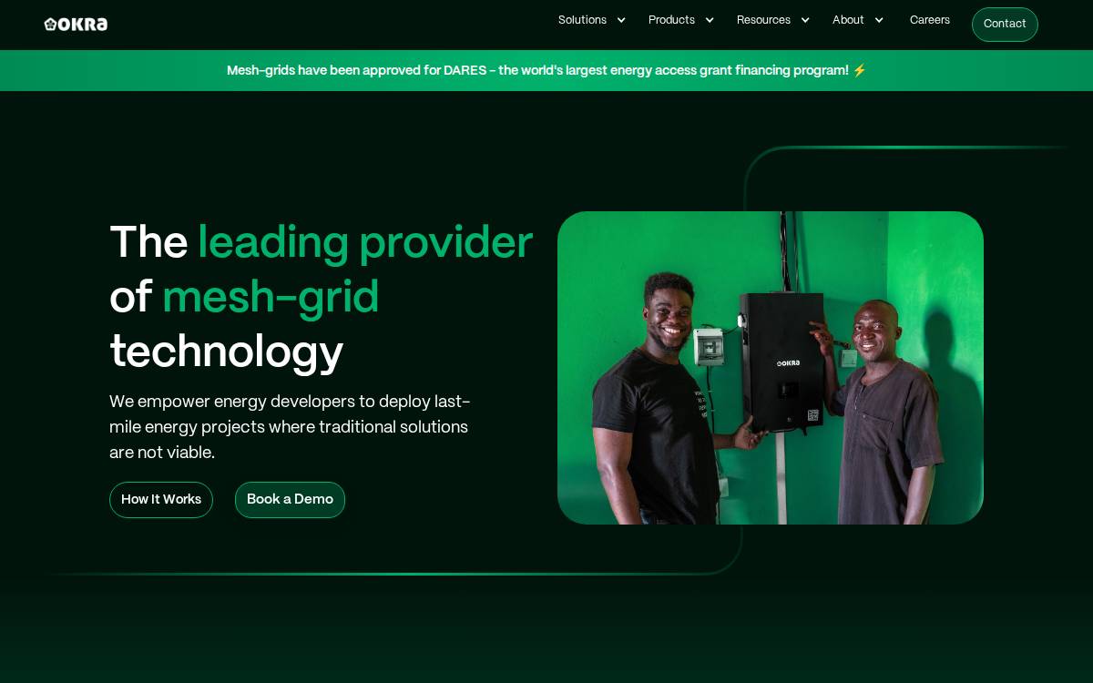 Okra Solar website preview