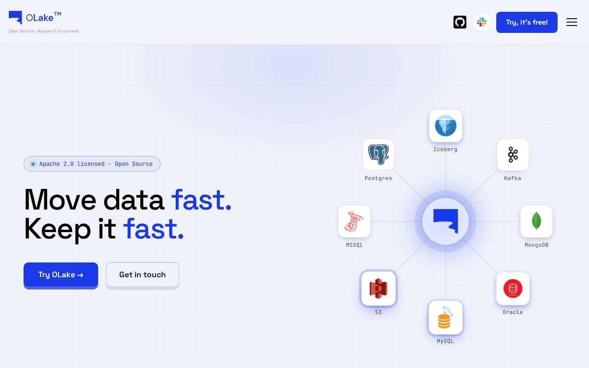 OLake website preview