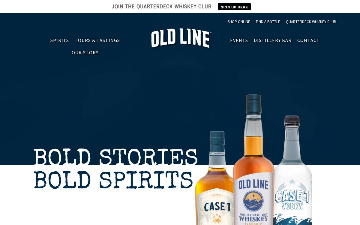 Old Line Spirits website preview