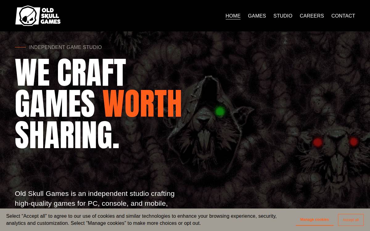 Old Skull Games website preview