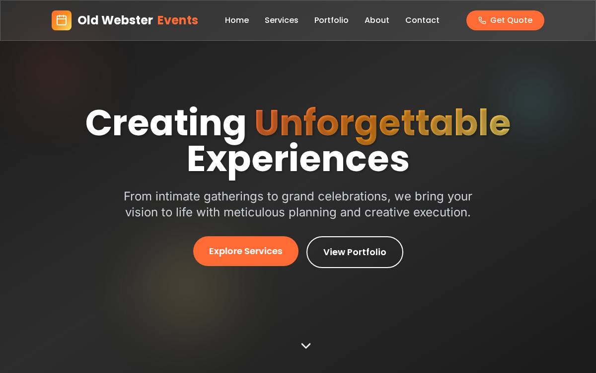 Old Webster Events website preview