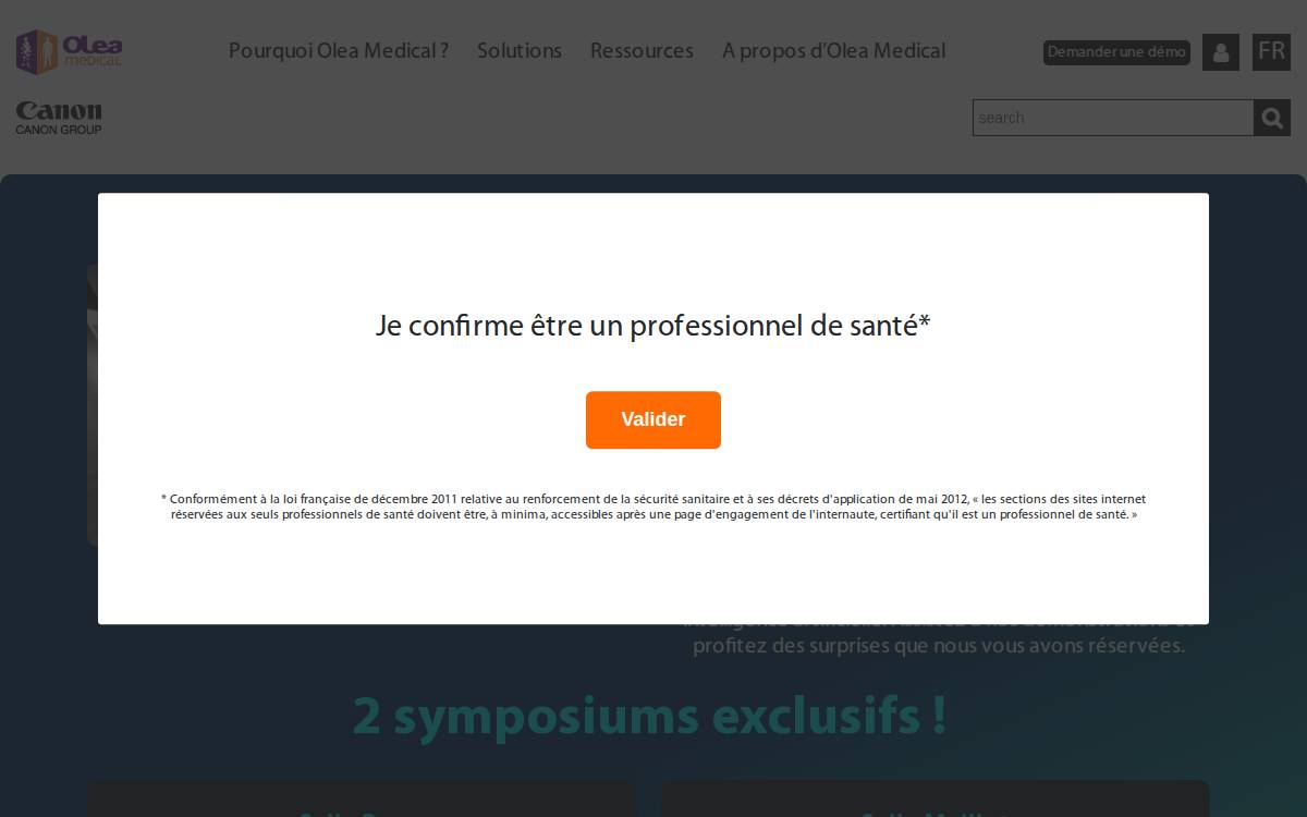 Olea Medical website preview