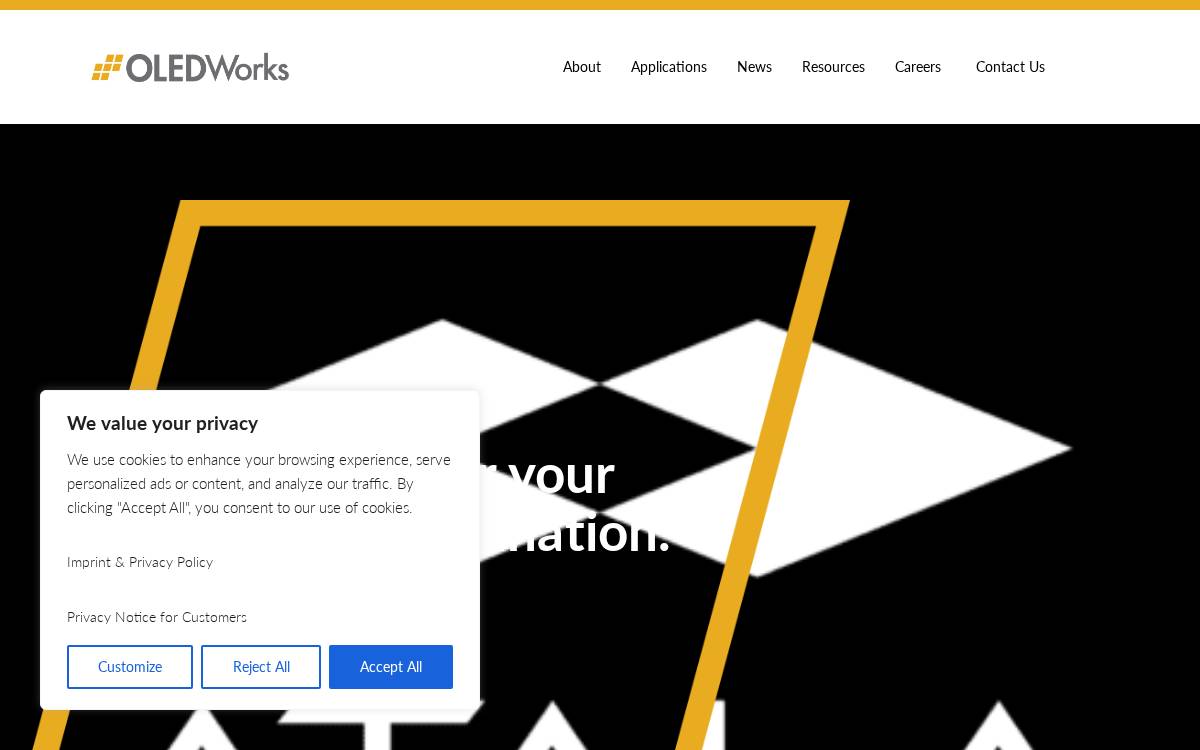OLEDWorks website preview