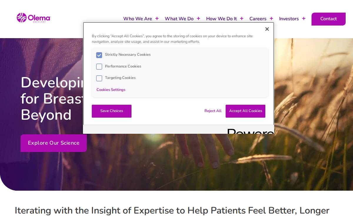Olema website preview