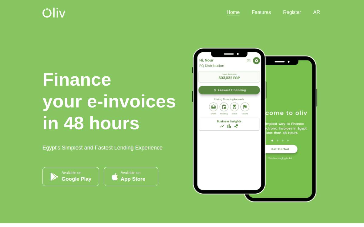 Oliv website preview