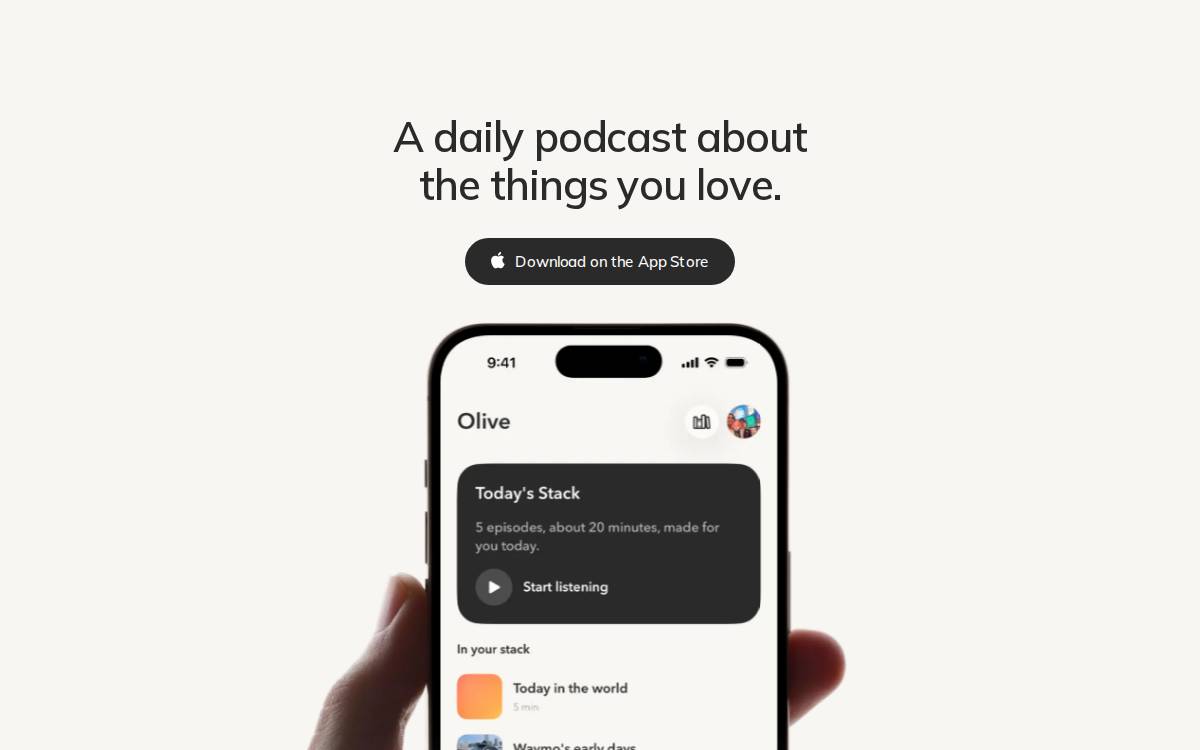 Olive website preview