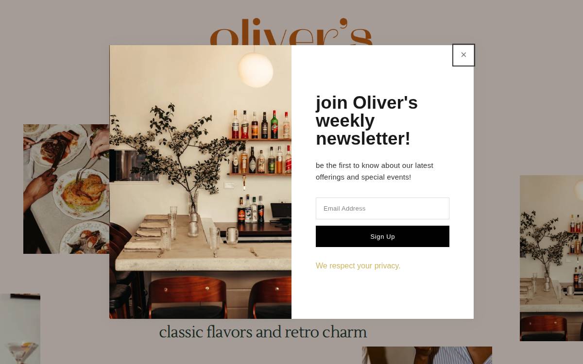 Oliver's website preview