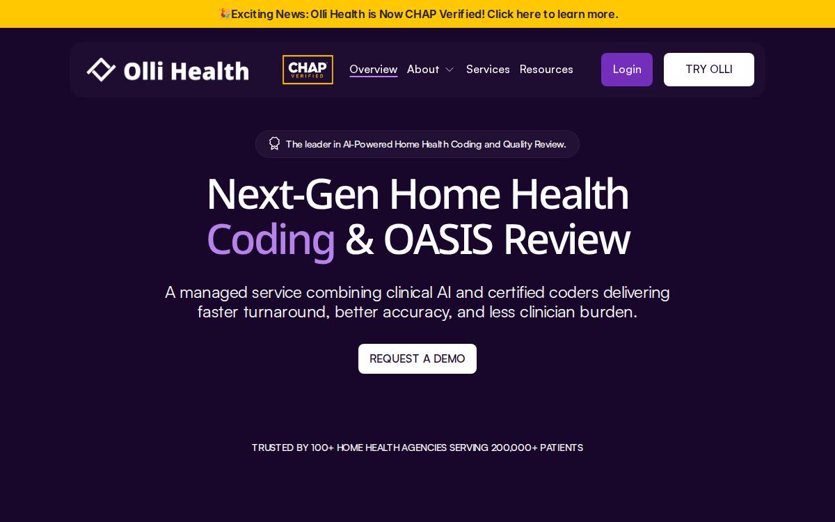 Olli Health website preview