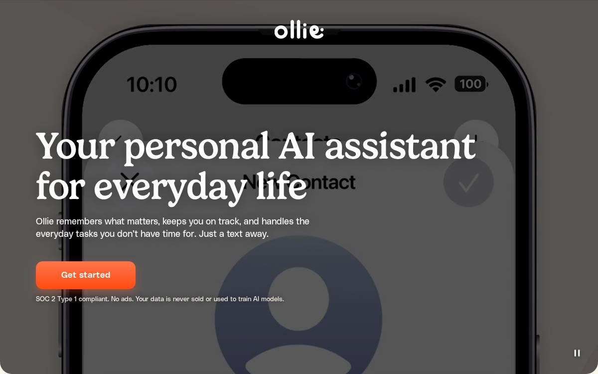 Ollie website preview