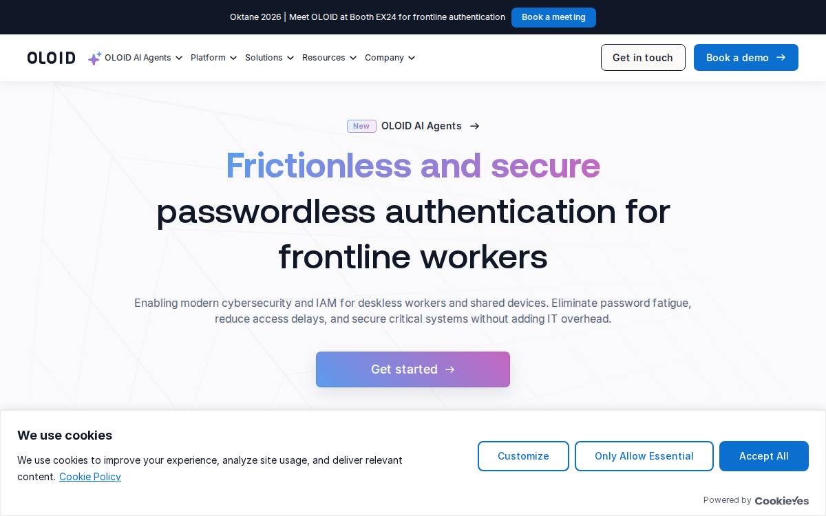 Oloid website preview