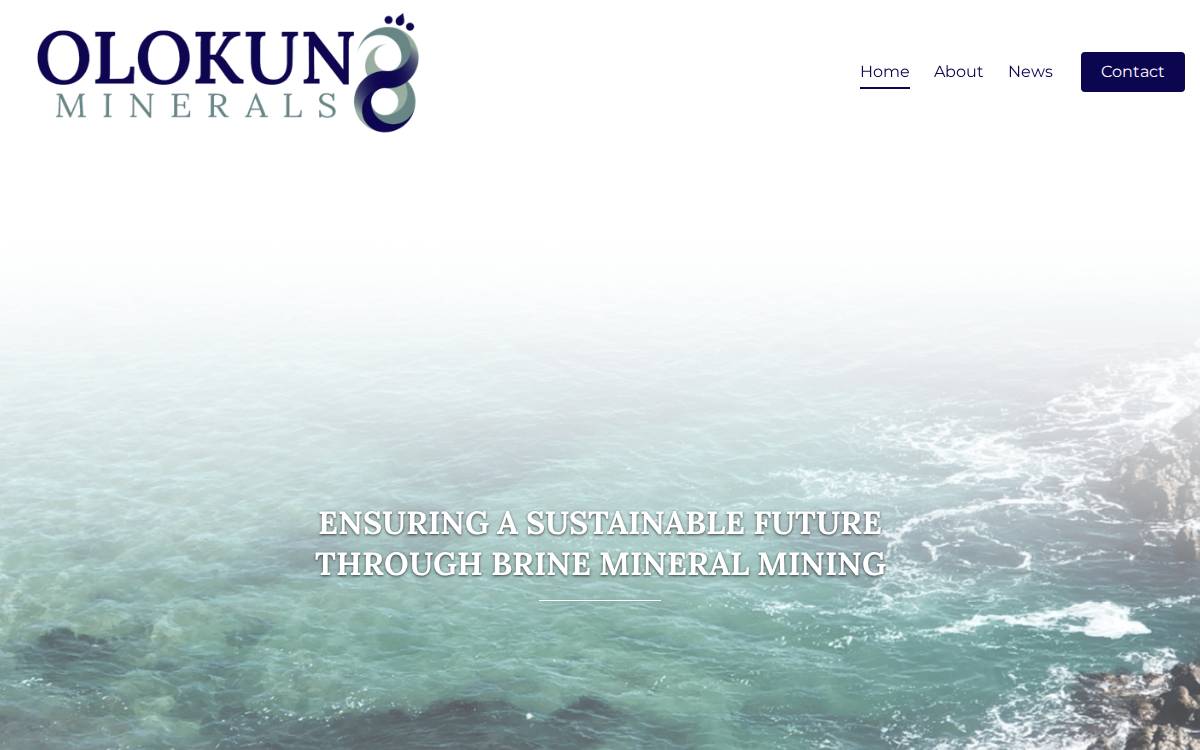 Olokun Minerals website preview