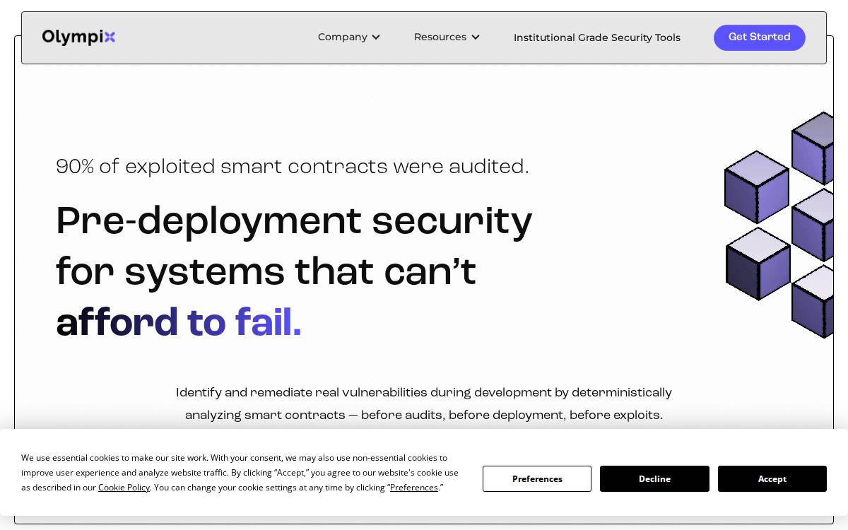 Olympix Snyk for Web3 website preview
