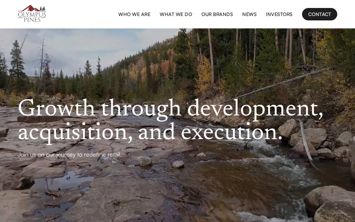Olympus Pines website preview