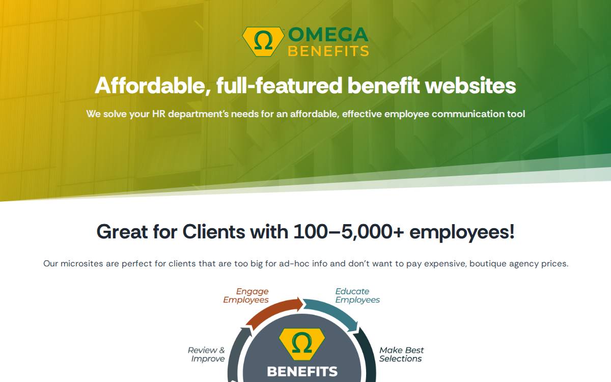 Omega Benefits website preview