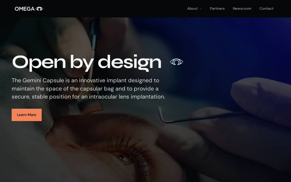 Omega Ophthalmics website preview