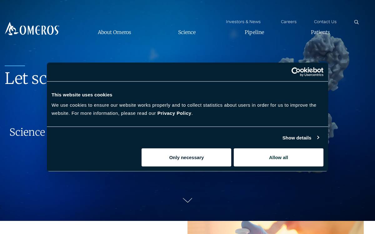 Omeros Corp. website preview