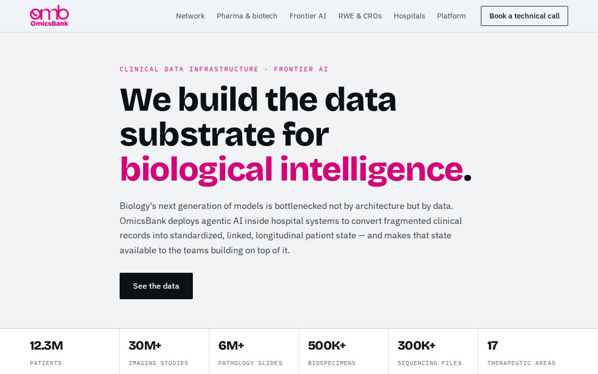 Omicsbank website preview