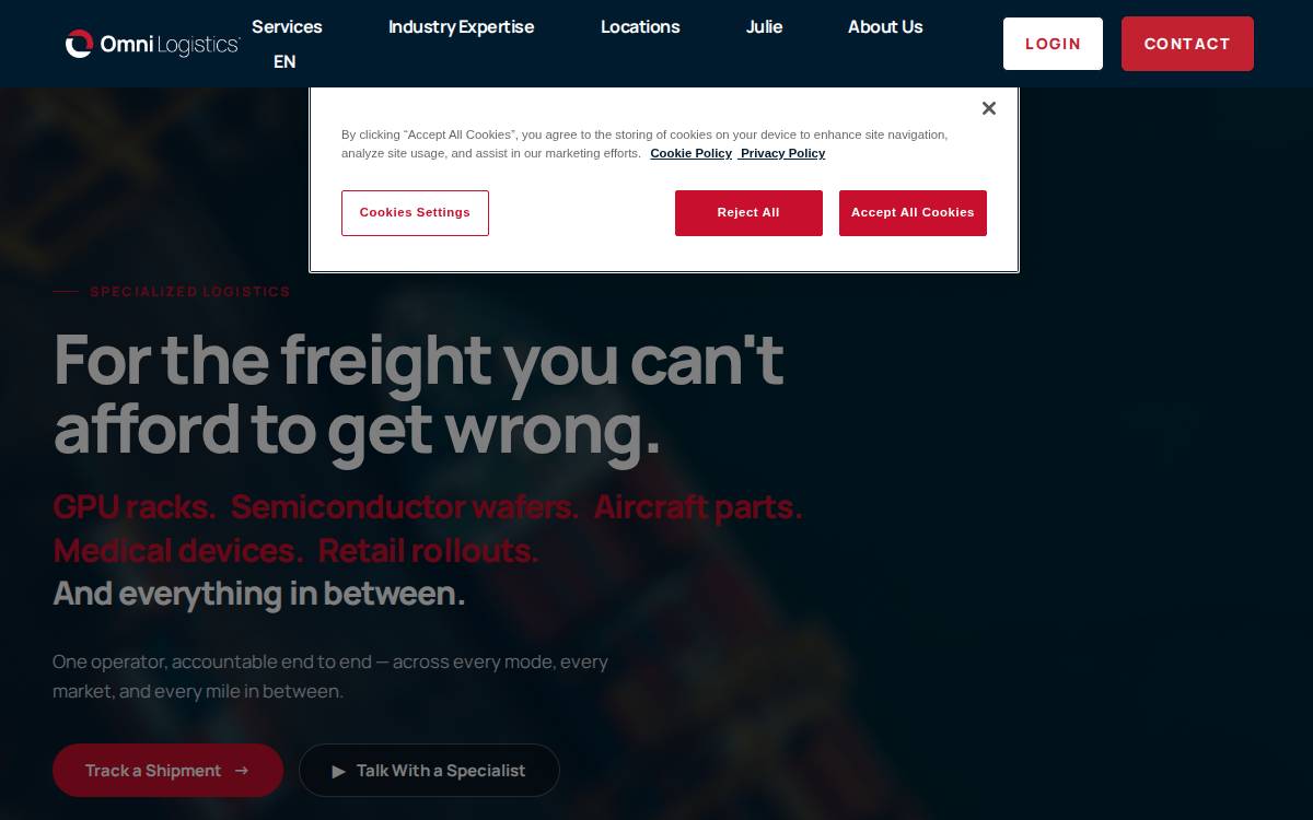 Omni Logistics website preview