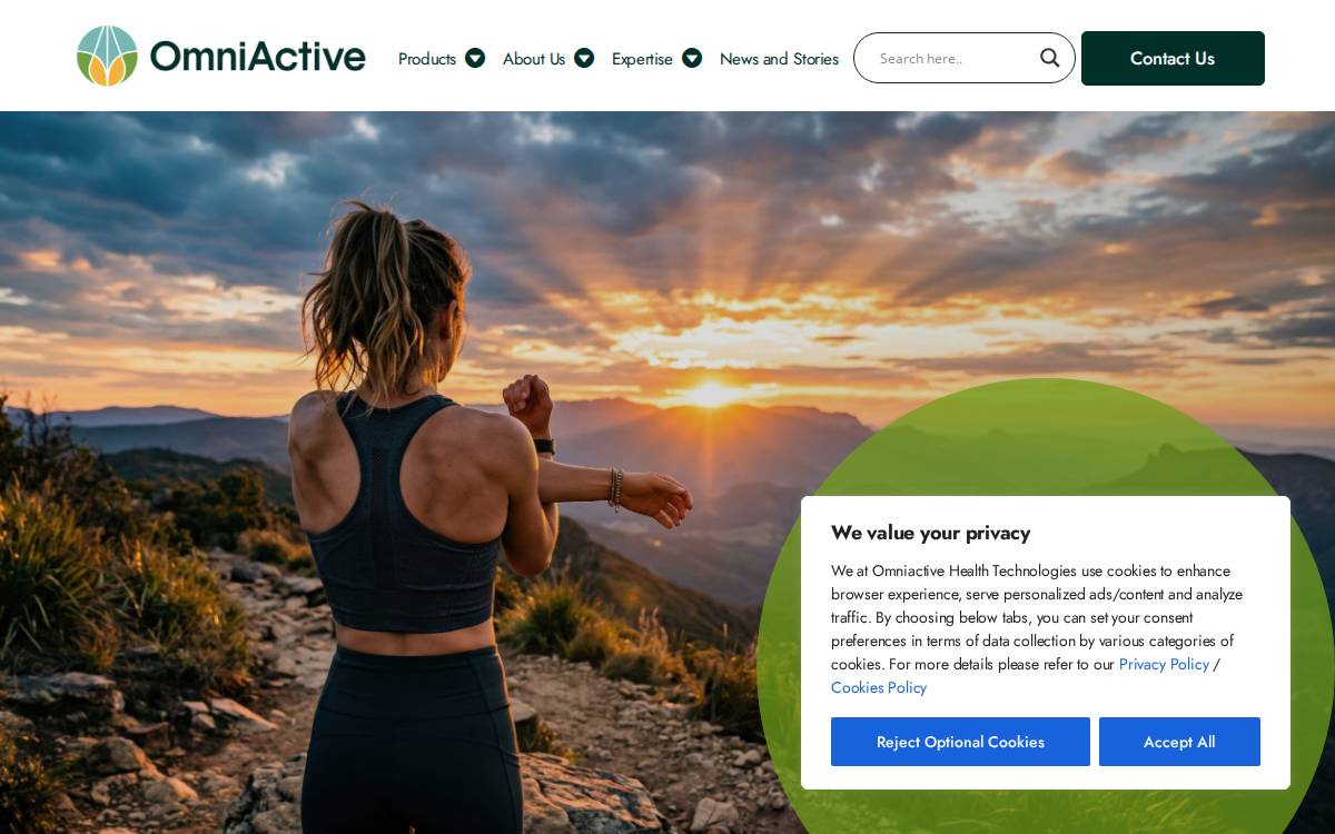OmniActive Health Technologies website preview