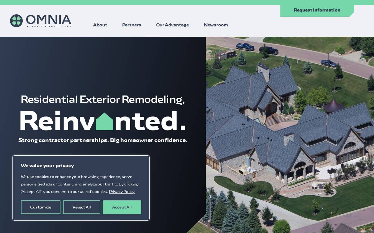 Omnia Exterior Solutions website preview