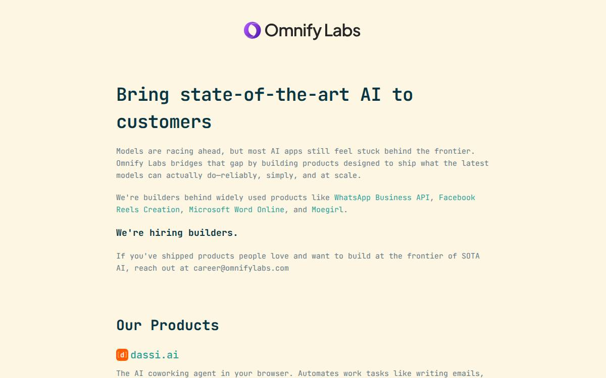 Omnify Labs website preview