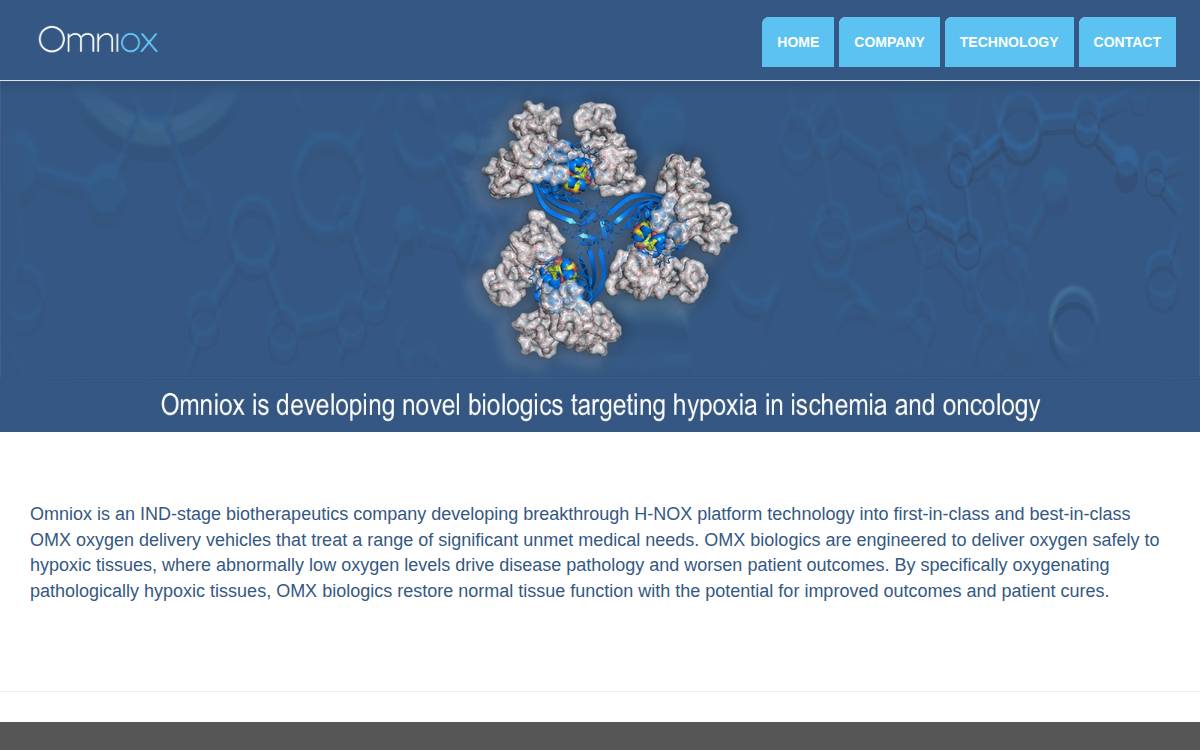 Omniox website preview
