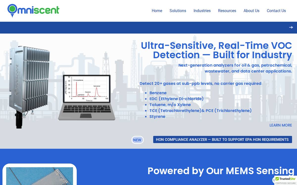 Omniscent website preview