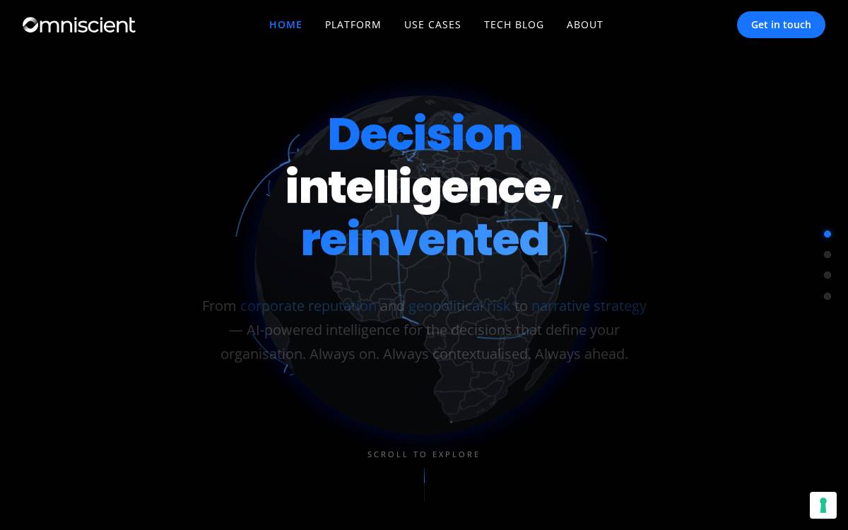 Omniscient website preview