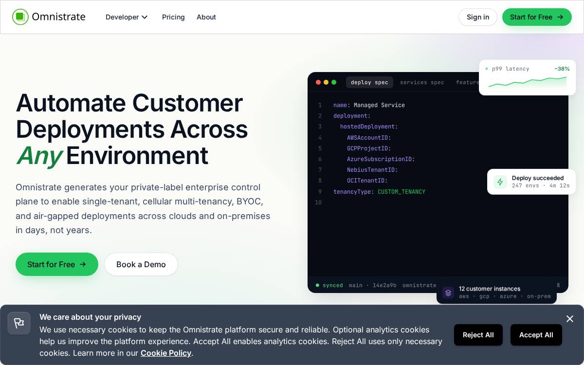 Omnistrate website preview