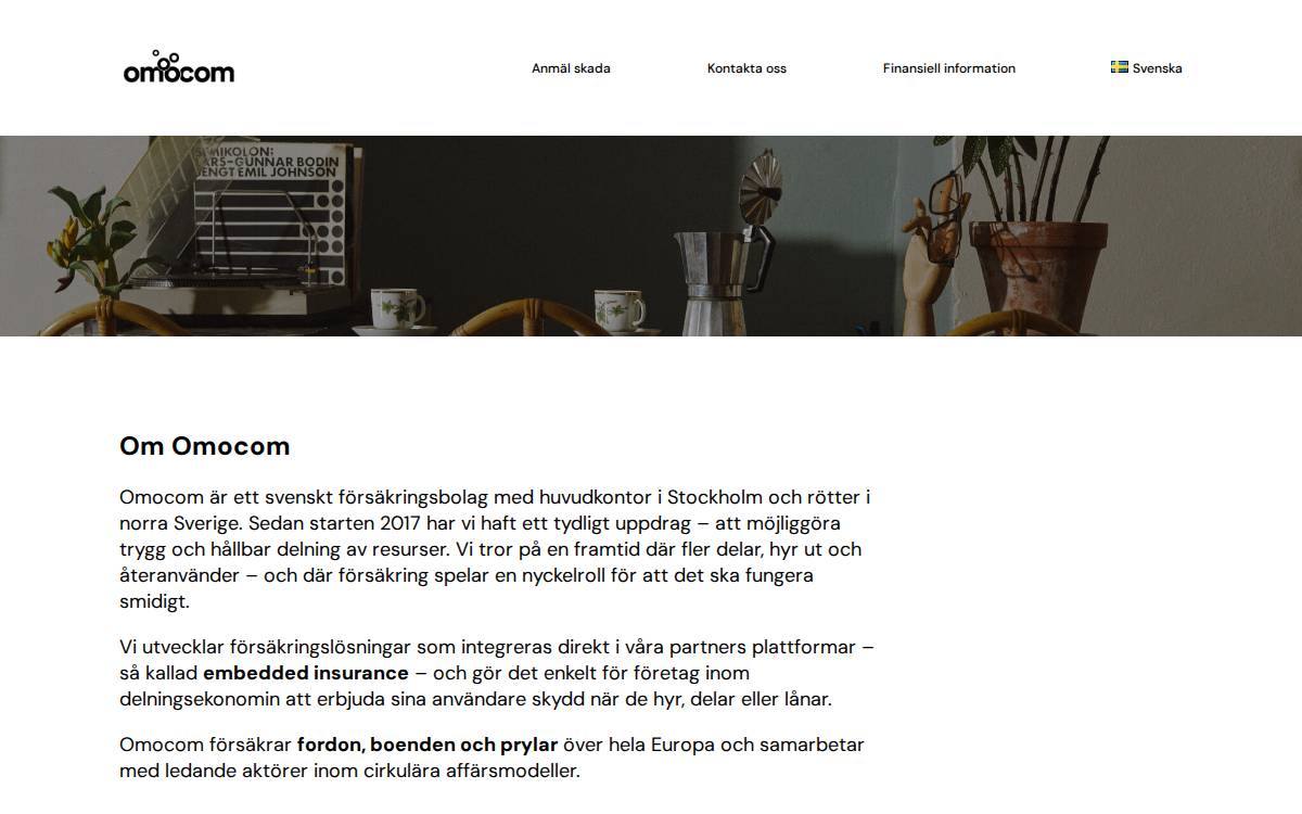 Omocom website preview