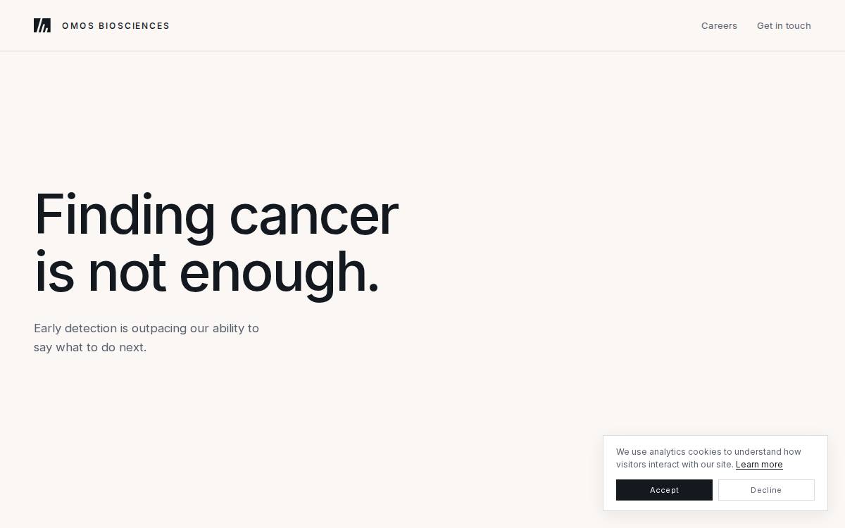 Omos Bio Making pre-cancer treatable website preview
