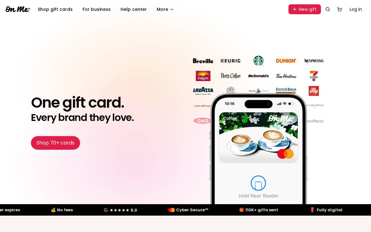 On Me website preview