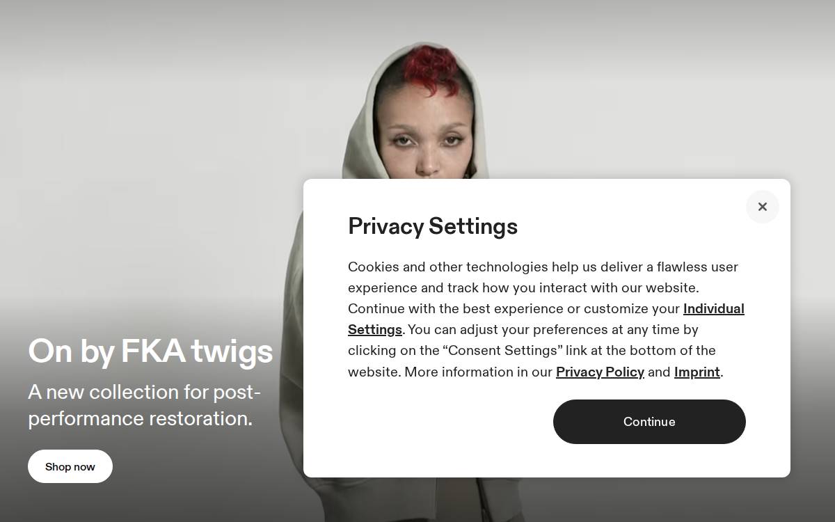 On Running website preview
